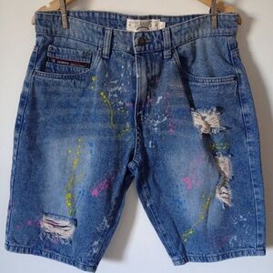 Jeanius Akademiks Distressed Denim Shorts Size 32-34 Waist Men's / Women's 10-12